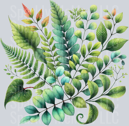 7 Tropical Leaves Clipart Decal