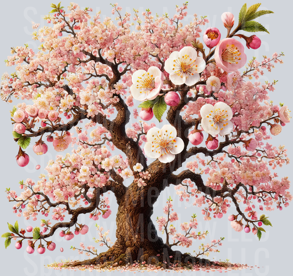 19 Cherry Blossoms set 2 UV DTF Clip Art Decal