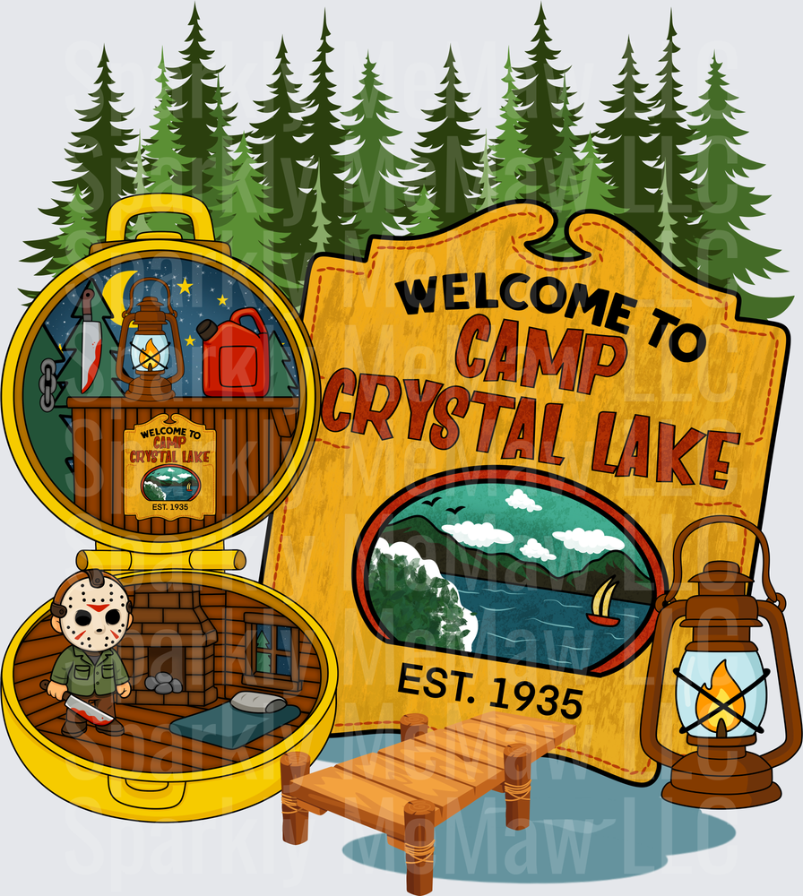 Welcome to Camp Crystal Lake Friday the 13th Jason Voorhees Horror Movie UV DTF Decal