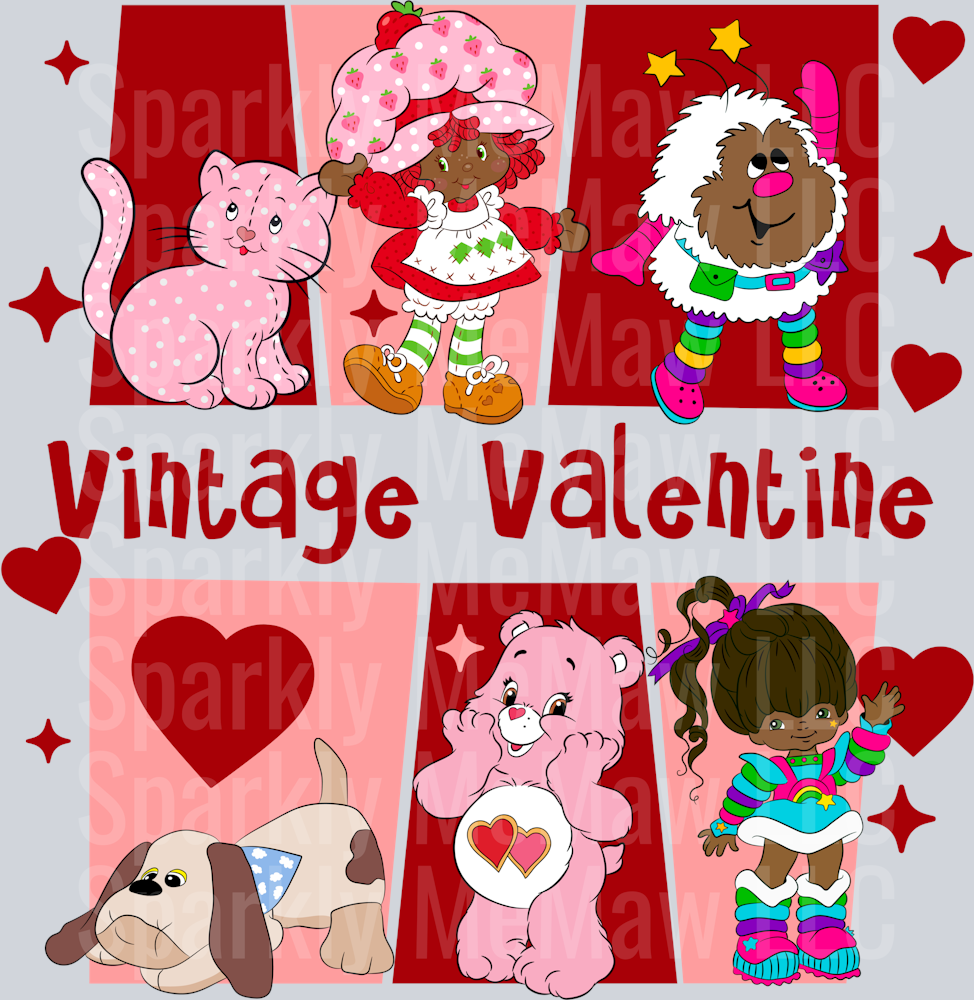 Vintage valentine black UV DTF Decal