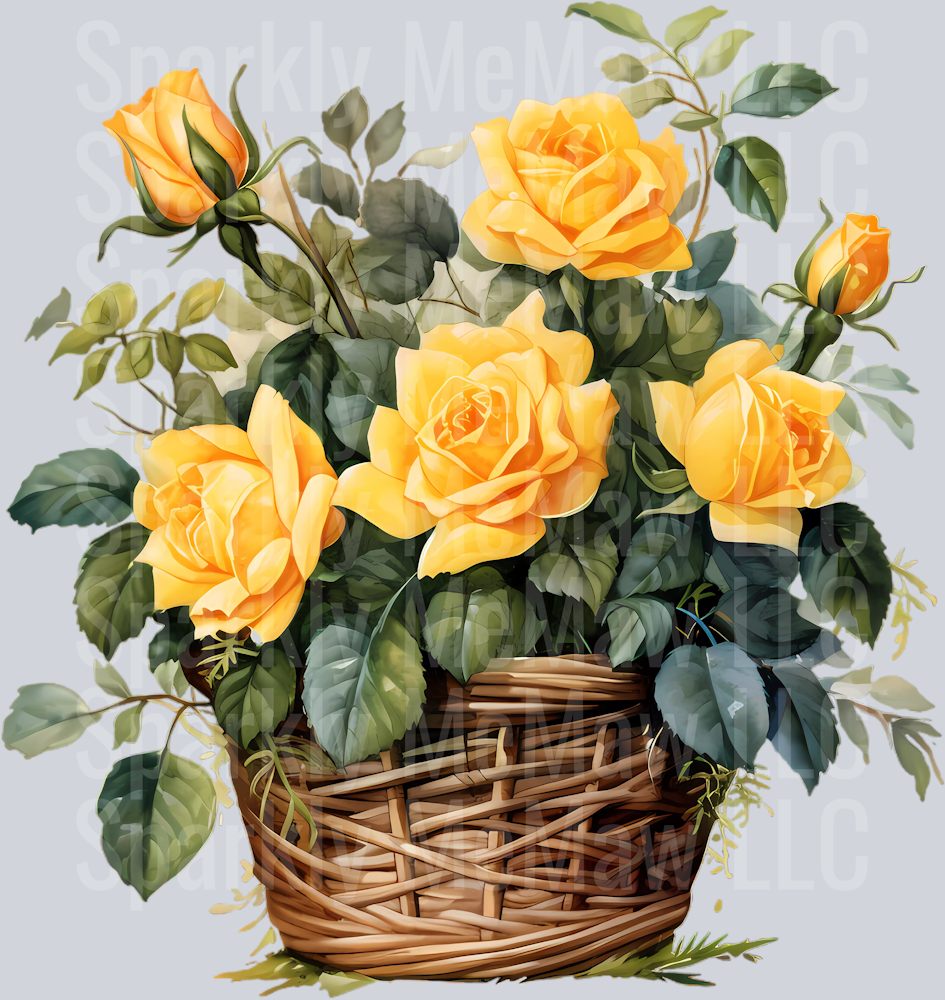 Realistic Yellow Rose 15 Clip Art UV DTF Decal