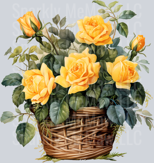 Realistic Yellow Rose 15 Clip Art UV DTF Decal