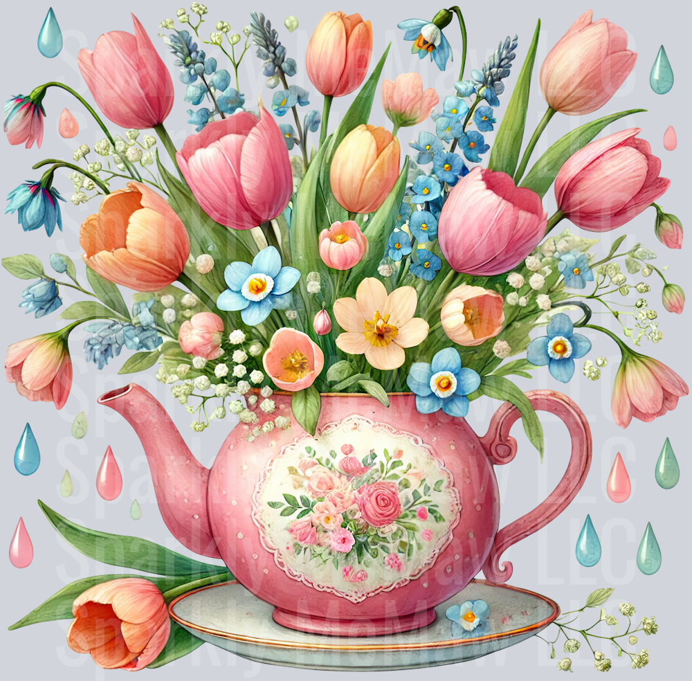 35 April Showers UV DTF Clip art Decal