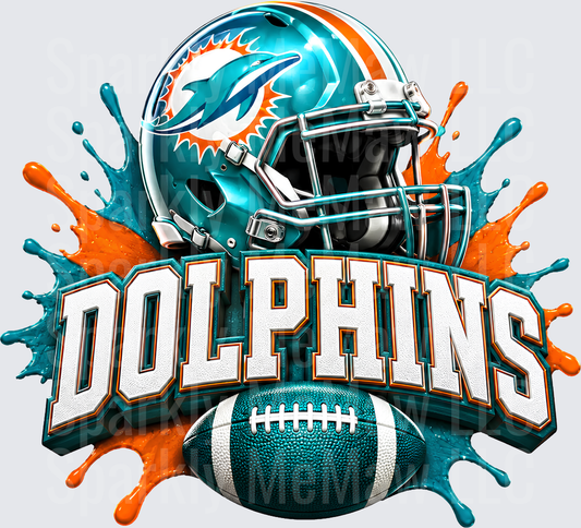 Miami Dolphins Helmet Splash UV DTF Decal
