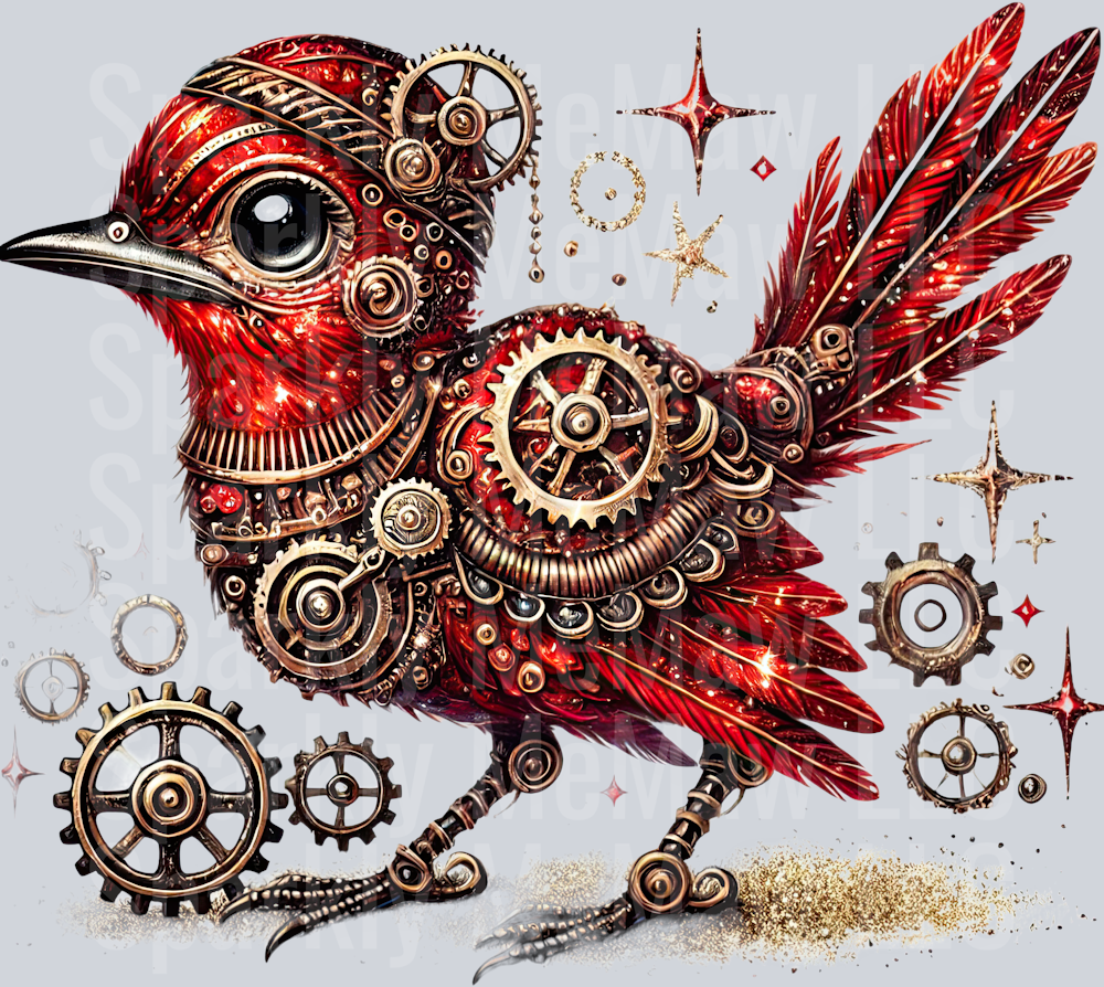Red Road Runner SteamPunk UV DTF Decal 1