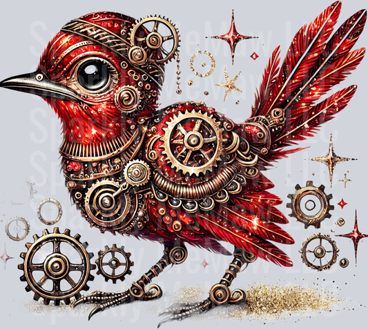 Red Road Runner SteamPunk UV DTF Decal 1