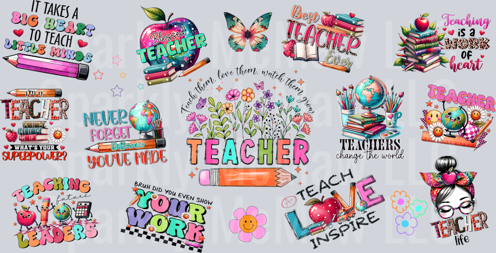Teacher Appreciation 16 oz UV DTF Wrap