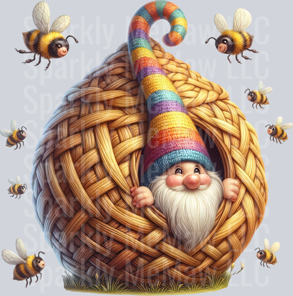 88 Bee Gnome UV DTF Clip Art Decal
