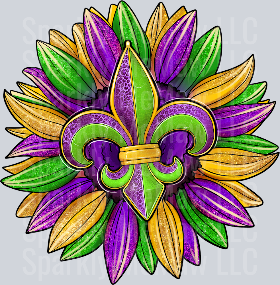 Mardi_Gras_Carnival_Sunflower UV DTF Decal