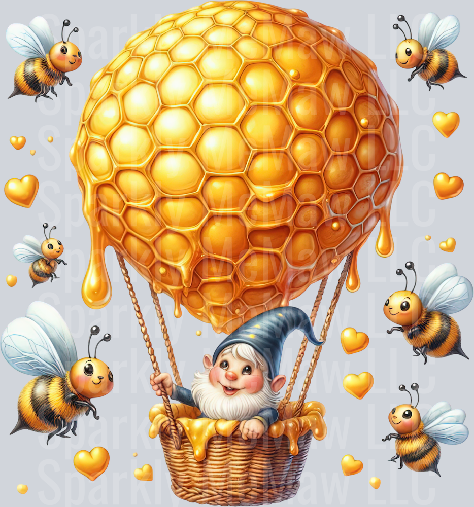 57 Bee Gnome UV DTF Clip Art Decal