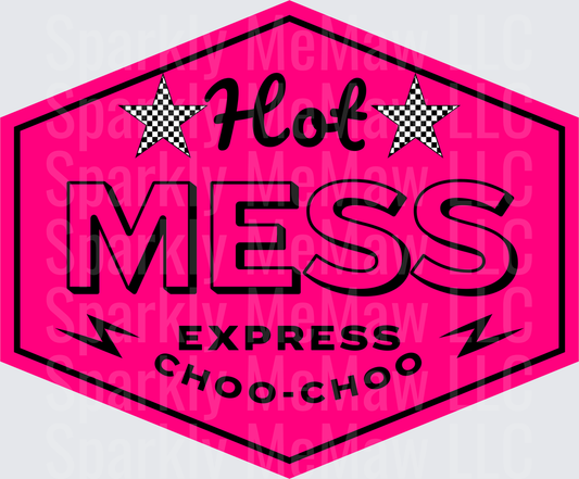 Hot Mess Express Choo-Choo UV DTF Decal