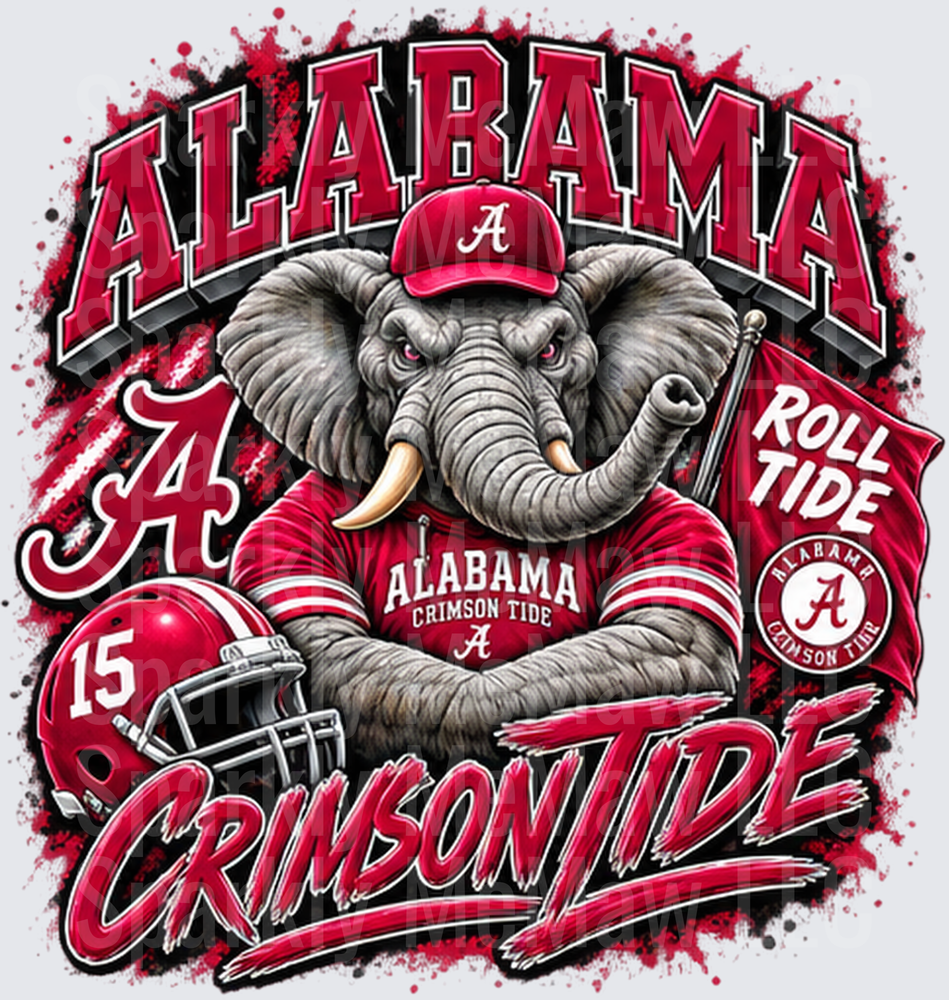 Alabama Crimson Tide Elephant Mascot UV DTF Decal