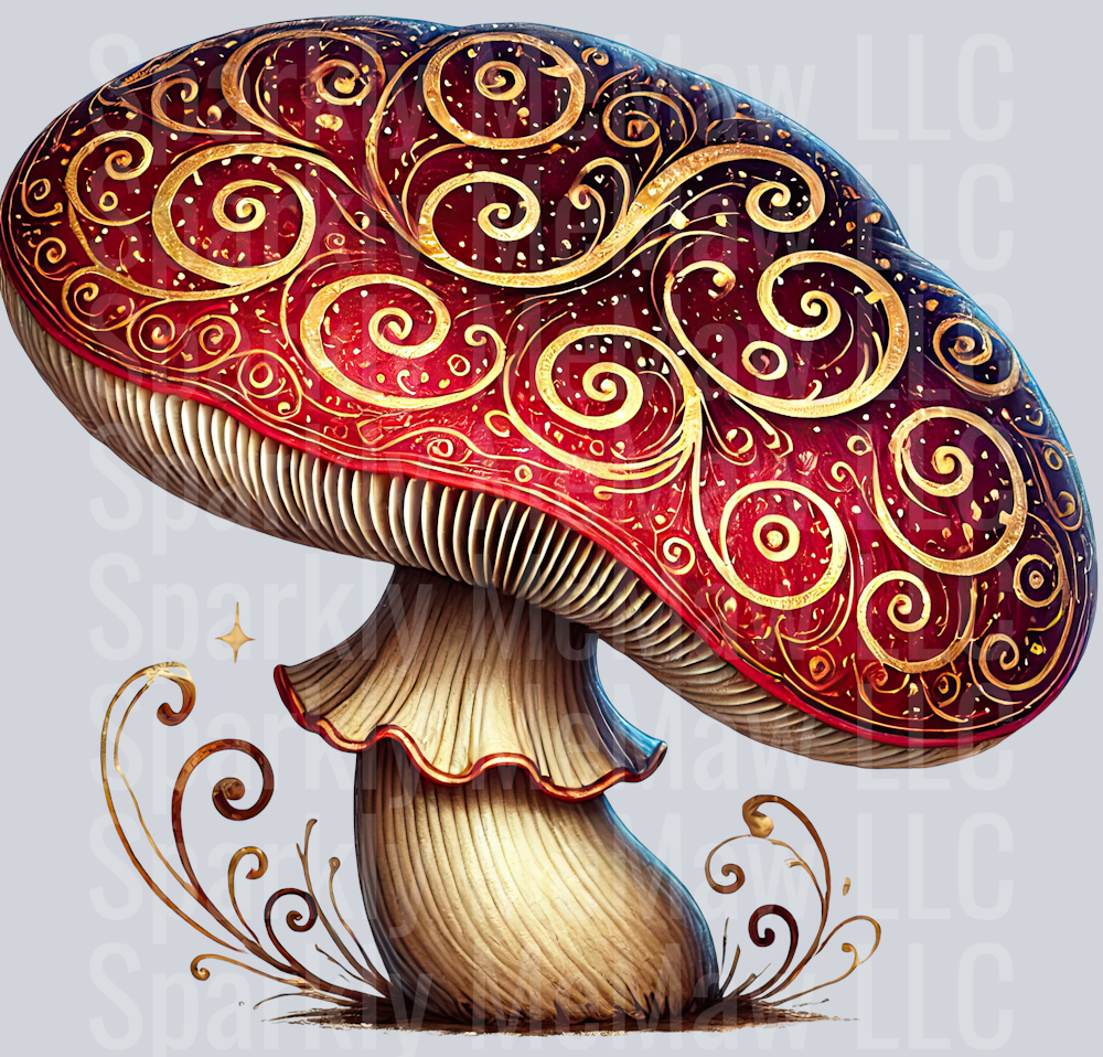 Fantasy Mushroom UV DTF Clipart Decal 22