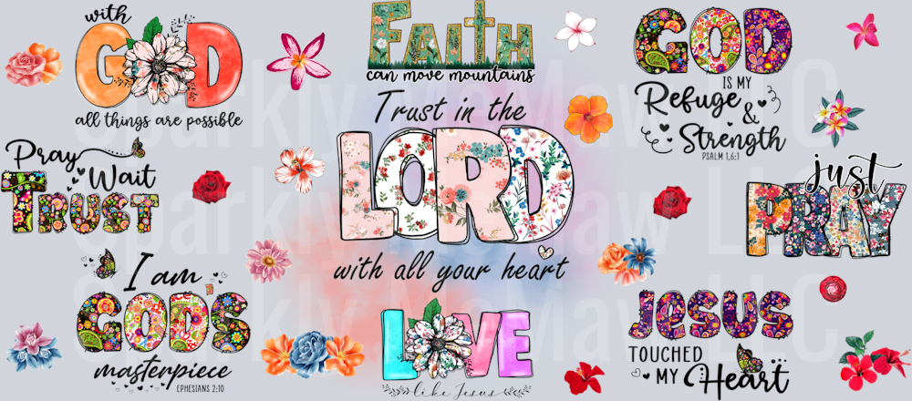 Christian  Bible Verses 16 oz UV DTF Wrap