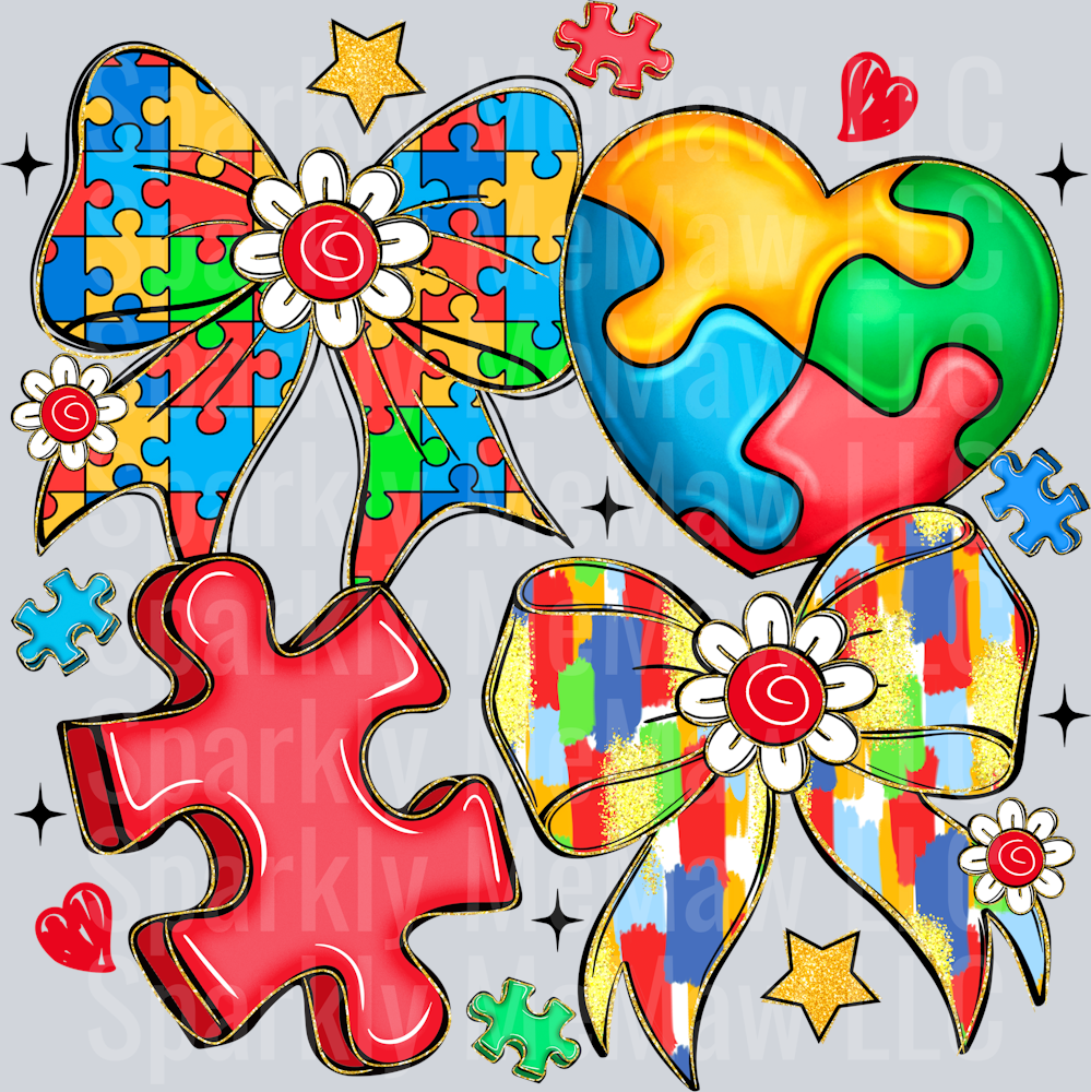 Autism Coquette Collage DTF Transfer