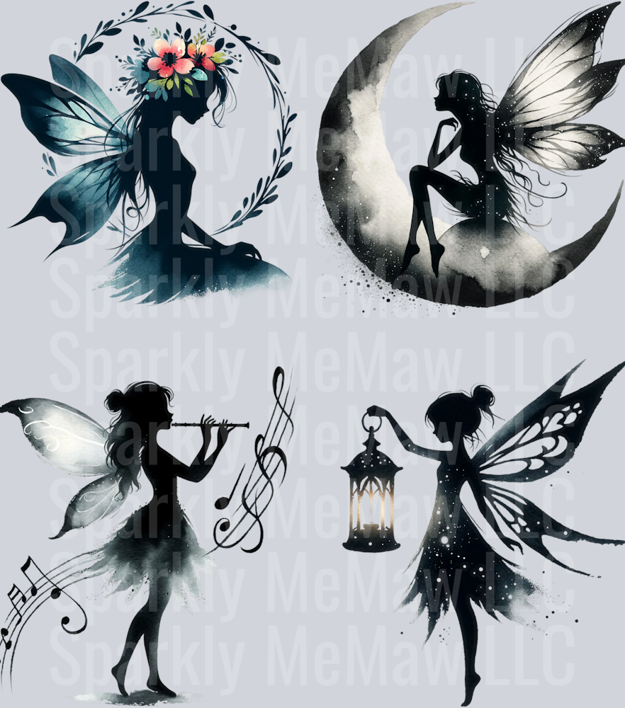 Fairy.Silhouette.UV DTF Element Sheet