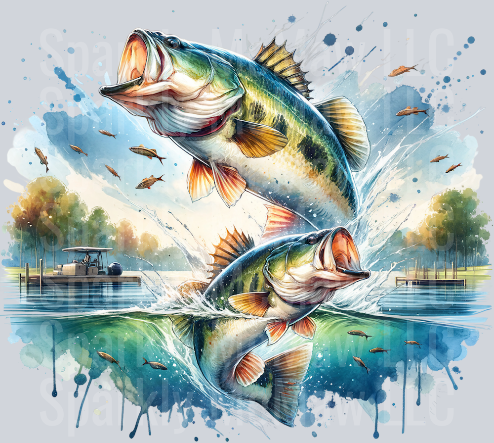 bass fish 11 Clip Art UV DTF Decal