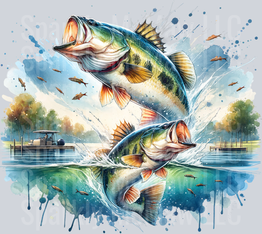 bass fish 11 Clip Art UV DTF Decal