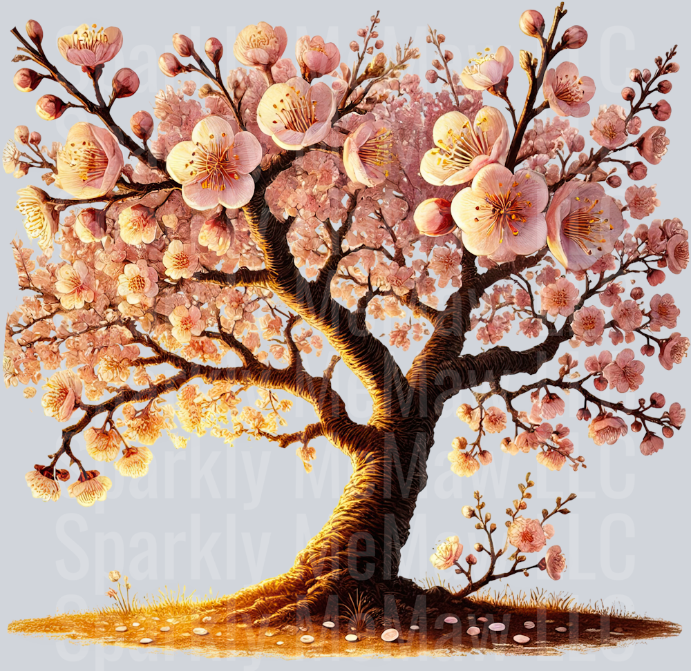 13 Cherry Blossoms set 2 UV DTF Clip Art Decal