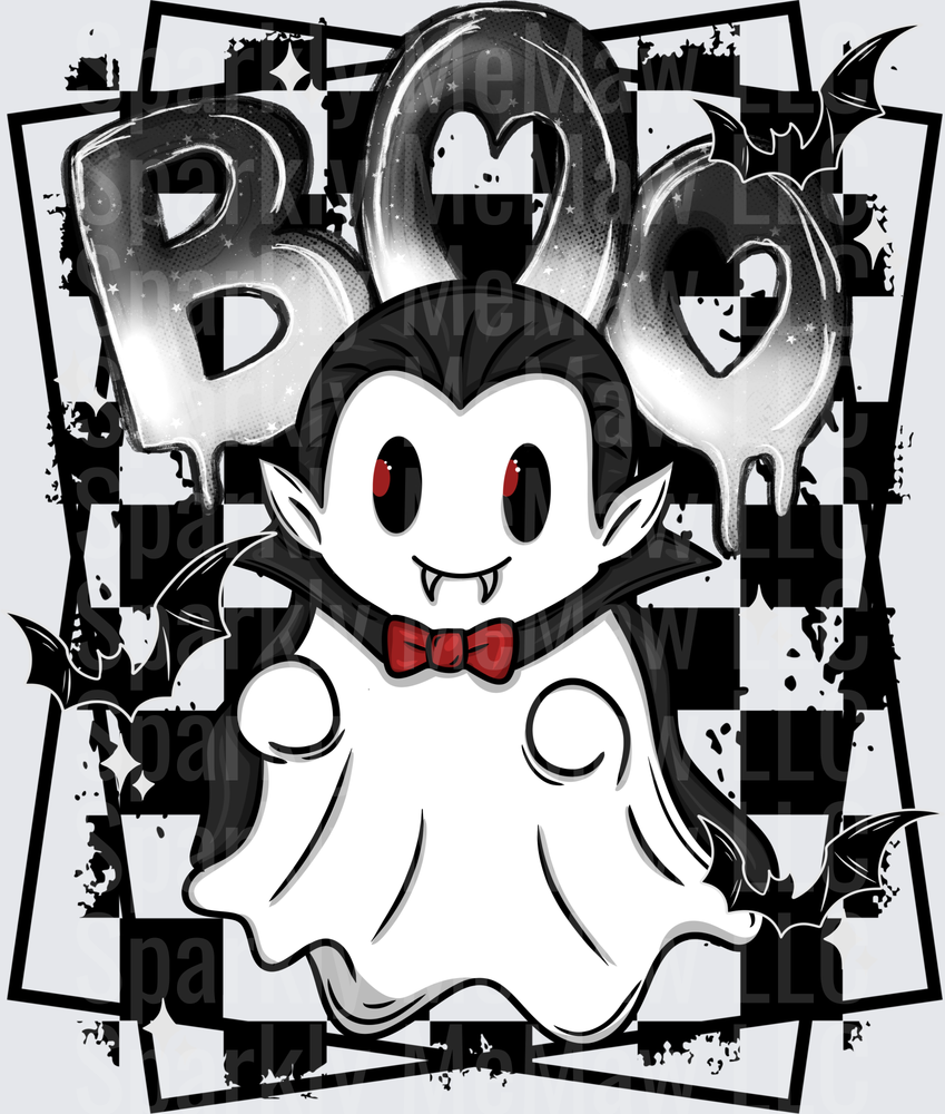 Vampire Ghost Boo Halloween UV DTF Decal