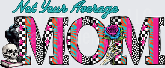 Not Your Average MOM Design with Skull Rose and Checkered Pattern