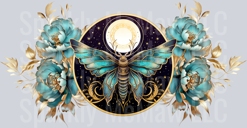 Moth with Flowers 16 oz Wrap