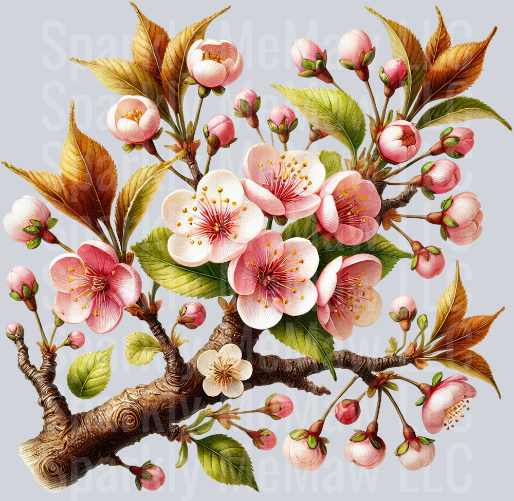 26 Cherry Blossoms Clip Art UV DTF Decal