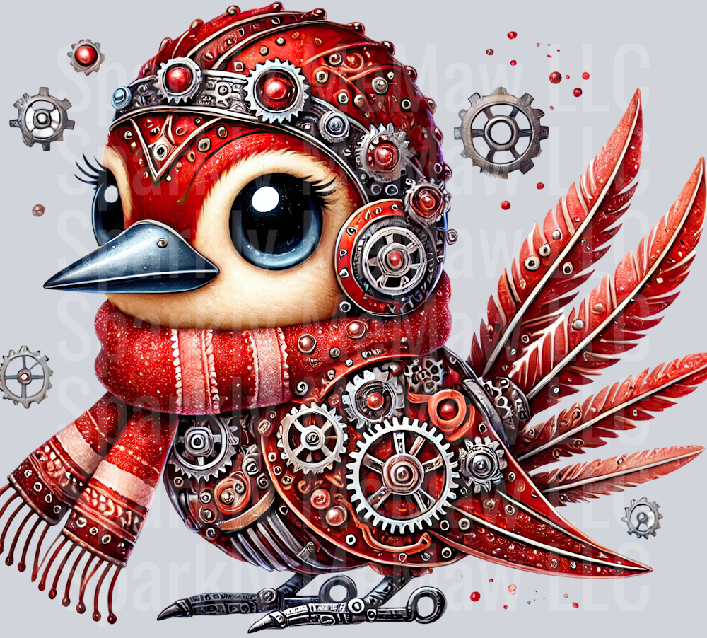 Red Road Runner SteamPunk UV DTF Decal 7