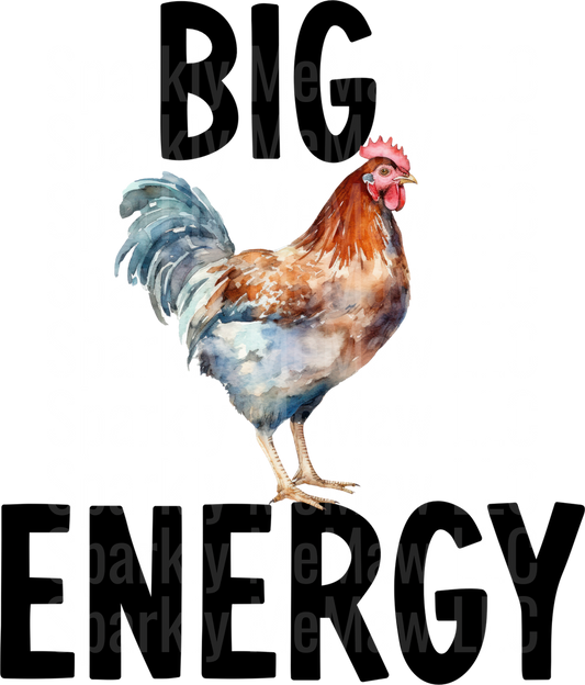 Big Energy Watercolor Rooster UV DTF Decal