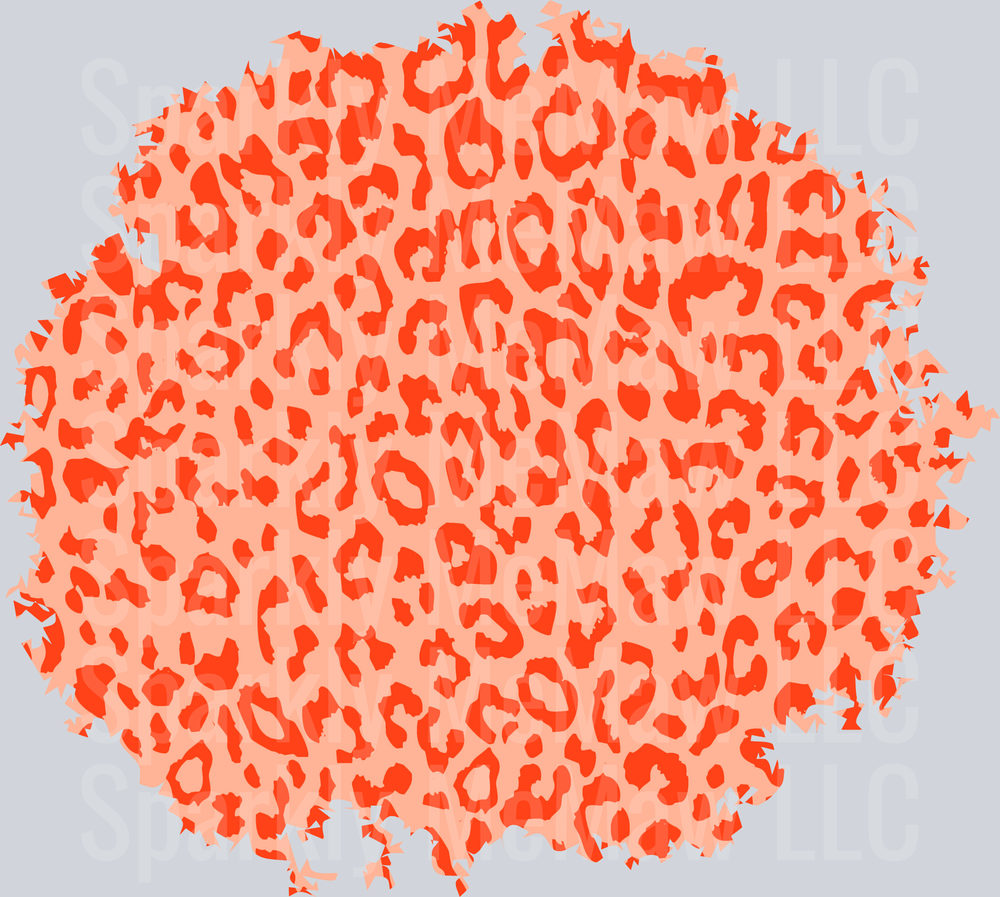 Coral Orange Leopard Print Circle Pattern UV DTF Decal
