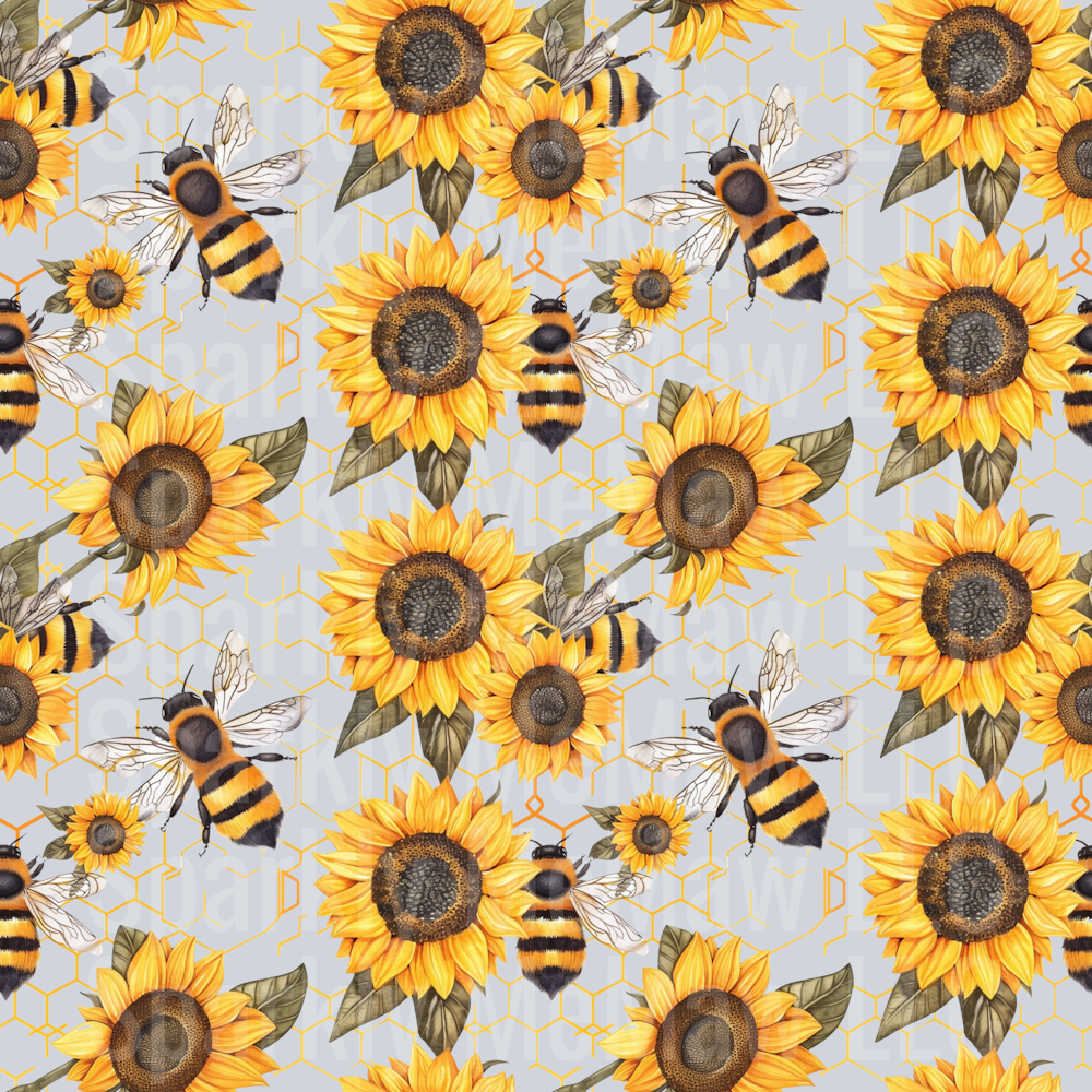 Distressed Sunflower and Honey Bee 10x10 UV DTF Sheet