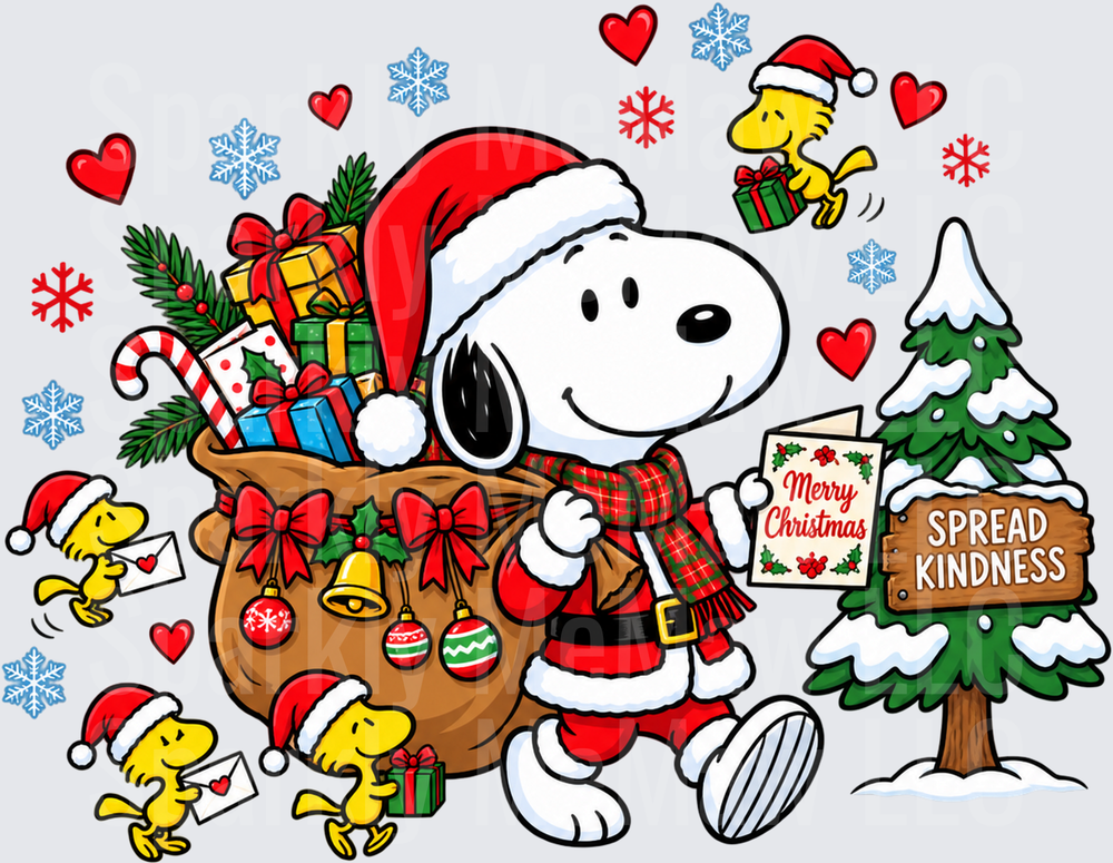 Snoopy Christmas Spread Kindness UV DTF Decal
