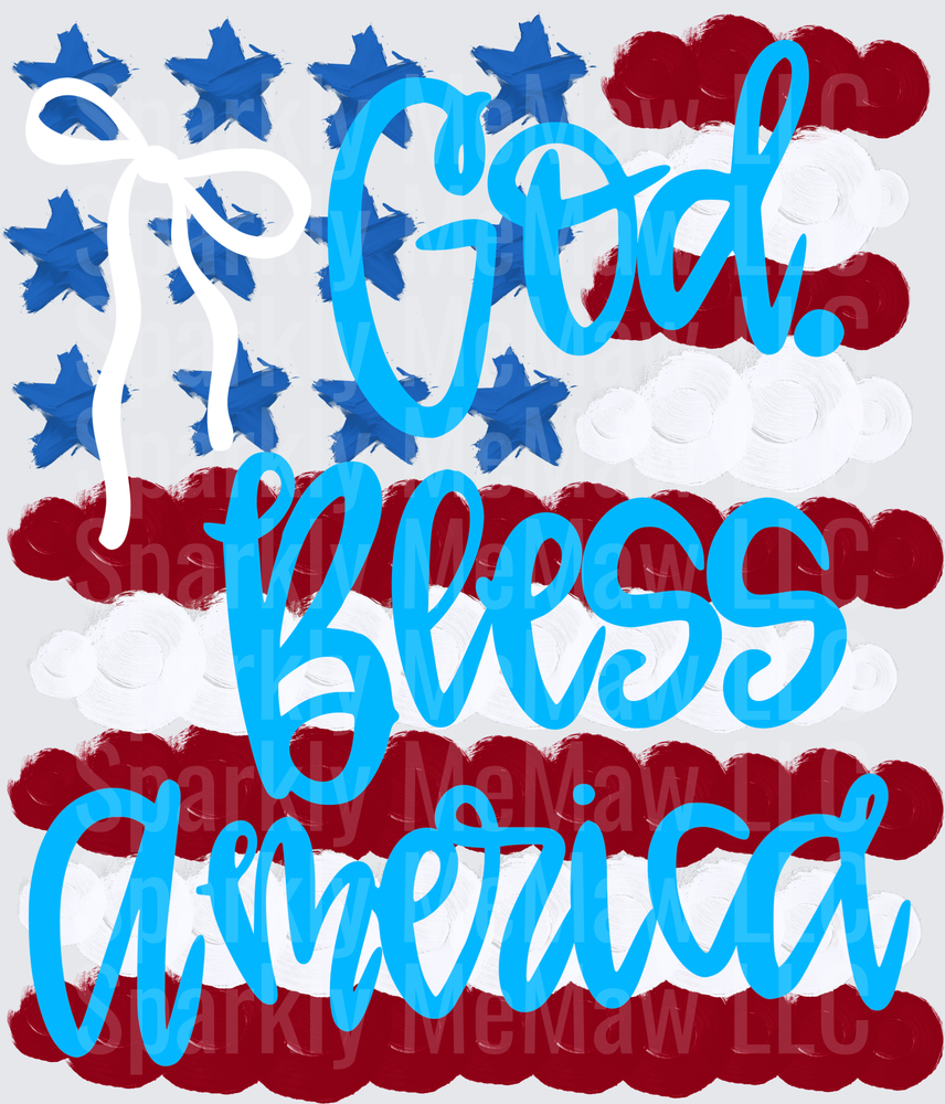 God Bless America Patriotic Flag Design UV DTF Decal