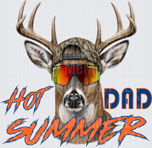 Cool Deer with Sunglasses and Camo Hat Hot Dad Summer - UV DTF Decal