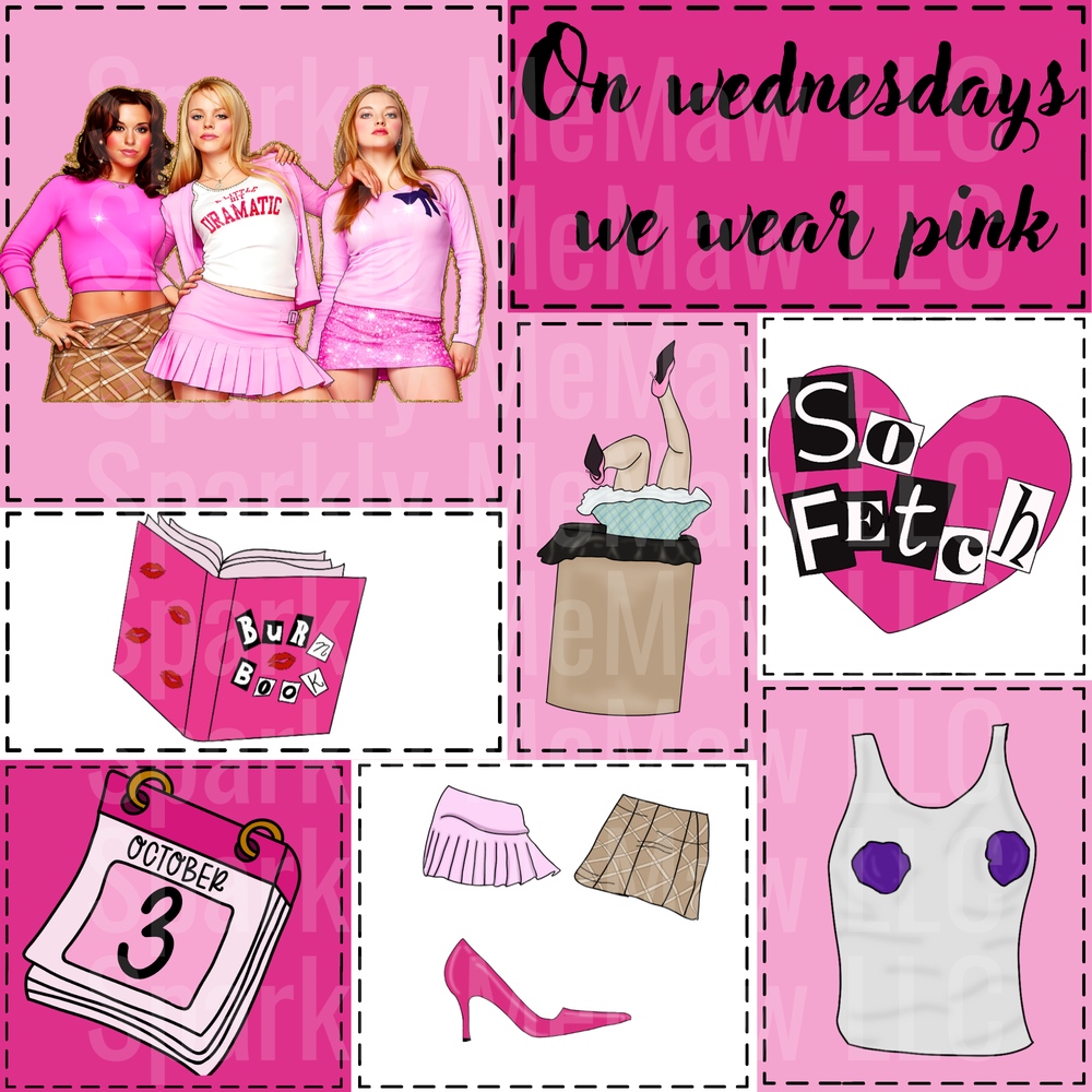 Girls that are mean 10x10 Cut and Stick Patchwork UV DTF Set