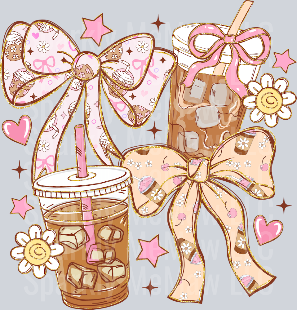 Iced Coffee Coquette DTF Transfer