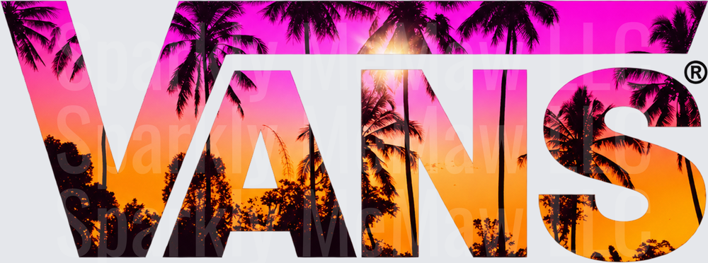 Vans Tropical Sunset Logo DTF Transfer for Fabrics