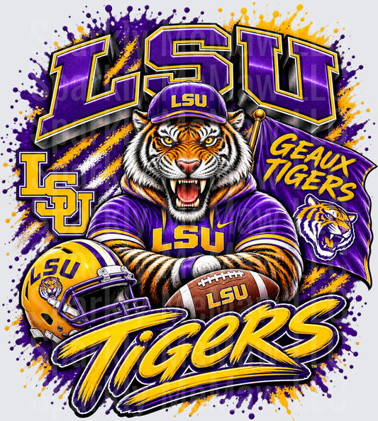 LSU Tigers Mascot Football UV DTF Decal