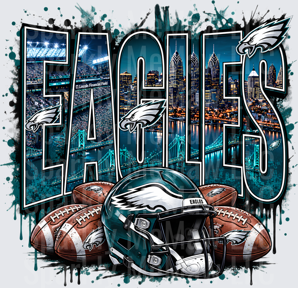 Philadelphia Eagles Midnight City UV DTF Decal