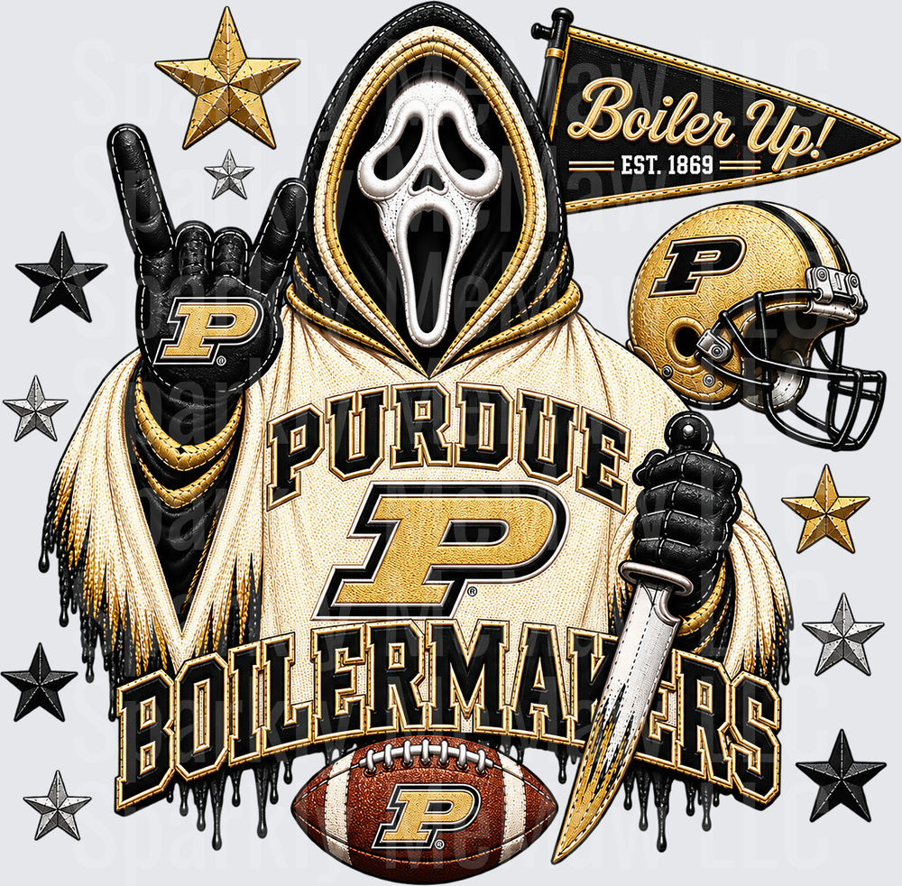 Purdue Boilermakers Ghostface UV DTF Decal