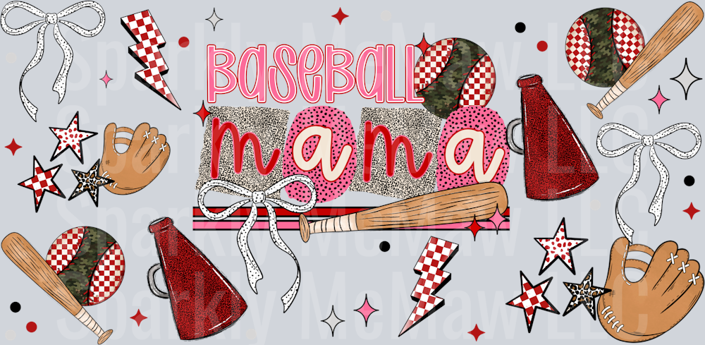 Baseball mama  16 oz wrap
