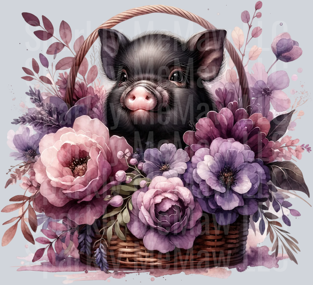 Pig 5 Clip Art UV DTF Decal