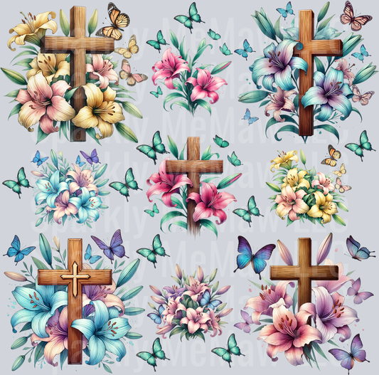 Crosses and Lilly's 10x10 UV DTF Element Sheet