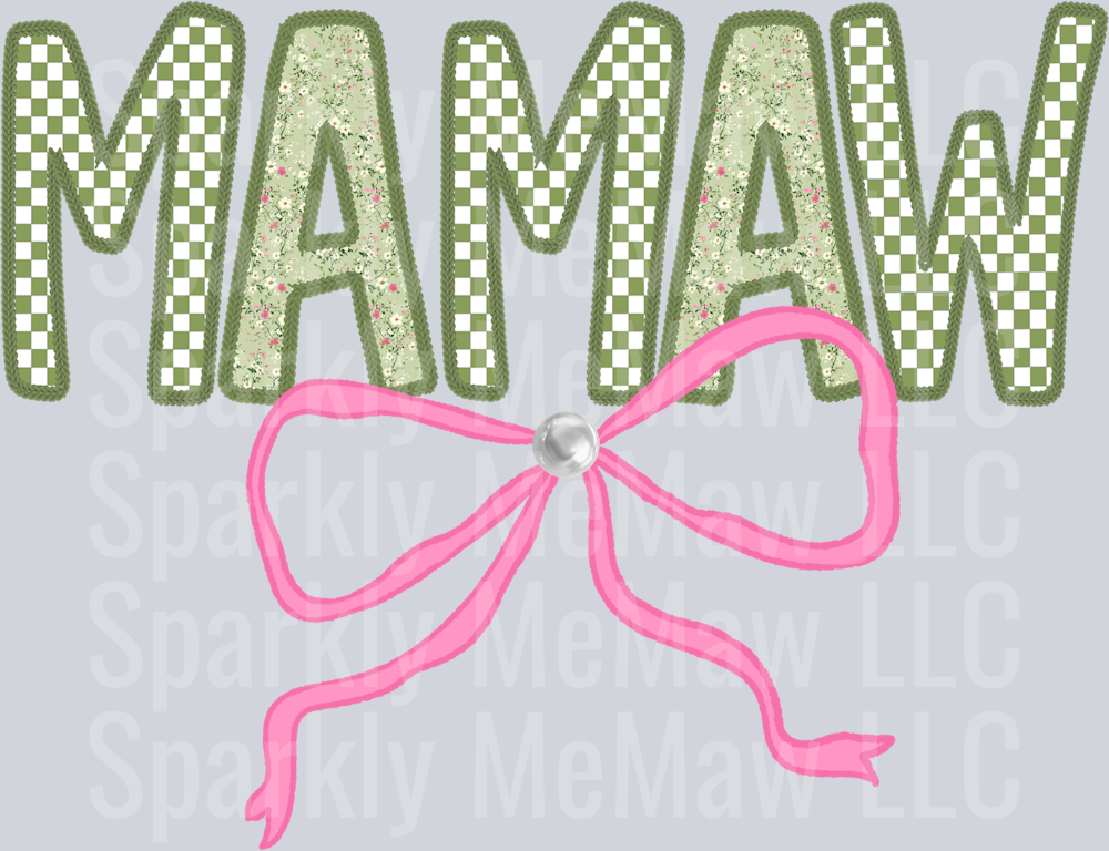 mamaw Green UV DTF Decal
