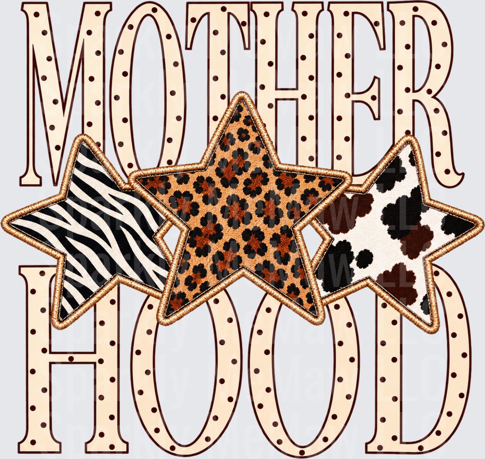 Motherhood Animal Print Stars UV DTF Decal