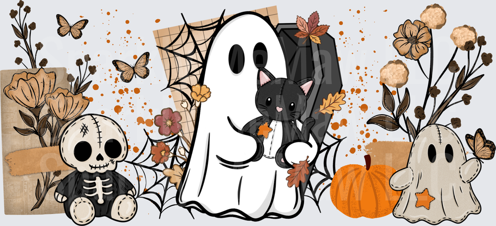Boho Halloween Ghost Collage UV DTF Wrap