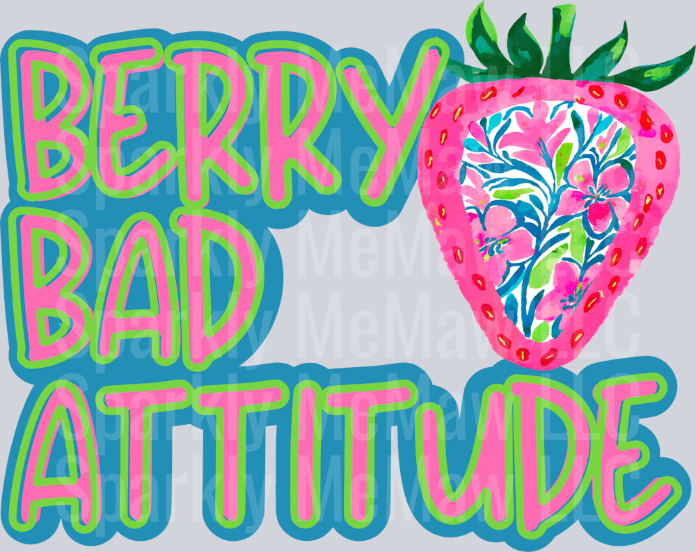 berry bad attitude UV DTF Decal