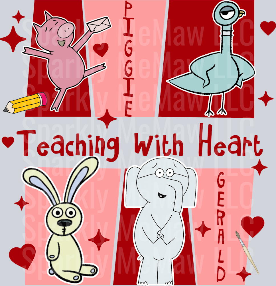 Piggie Gerald teacher UV DTF Decal
