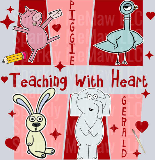 Piggie Gerald teacher UV DTF Decal