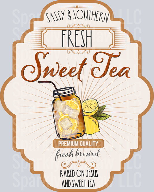 Sweet Tea Label-02 UV DTF Decal